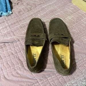 Born dark Brown Suede Penny Loafers